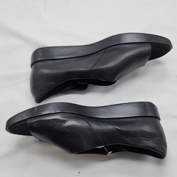 ■MUNRO■PEYTON●BLACK LEATHER SANDAL SLIGHT PLATFORM VELCRO STRAP LADIES 7■NWOB😍 - Picture 11 of 16